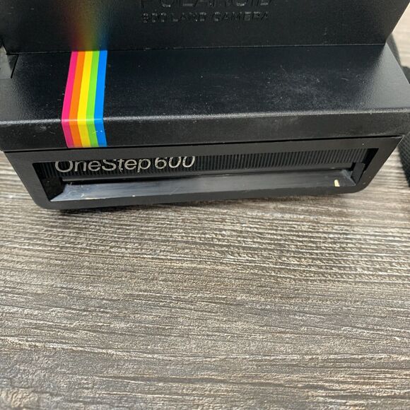 Vintage Polaroid One Step 600 Flash Camera Rainbow Stripe Untested - Picture 12 of 13